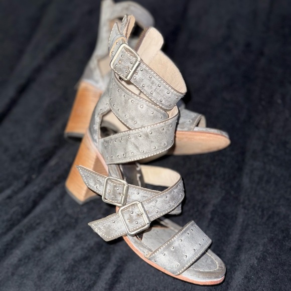 Freebird Silver Studded Sandals - Picture 1 of 10